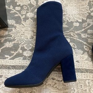 NIB! Kenneth Cole Alyssa Navy Stretch boot.